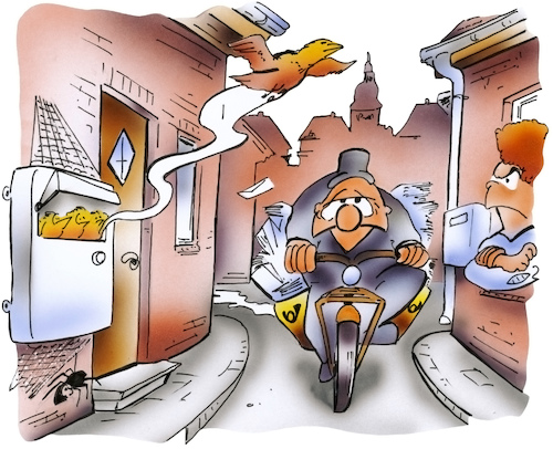 Cartoon: Post (medium) by HSB-Cartoon tagged bike,post,airbrush,arbeit,auslieferung,beruf,bote,brief,briefe,briefpost,briefträger,fahrrad,gebiet,hsb,hsbcartoon,job,karikatur,kunde,lokalkarikatur,mehrarbeit,nest,nisten,nistplatz,postauslieferung,postbote,postkunde,postzusteller,postzustellung,schriftverkehr,unzufriedenheit,vogel,zeitdruck,zustellgebiet,zustellung,überfordert,überforderung,überlastet,überlastung,überstunden,bike,post,airbrush,arbeit,auslieferung,beruf,bote,brief,briefe,briefpost,briefträger,fahrrad,gebiet,hsb,hsbcartoon,job,karikatur,kunde,lokalkarikatur,mehrarbeit,nest,nisten,nistplatz,postauslieferung,postbote,postkunde,postzusteller,postzustellung,schriftverkehr,unzufriedenheit,vogel,zeitdruck,zustellgebiet,zustellung,überfordert,überforderung,überlastet,überlastung,überstunden