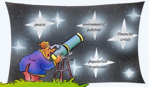 Cartoon: prediction 2009 (medium) by HSB-Cartoon tagged newyear,stars,2009,sylvester
