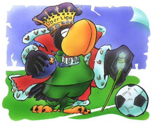 Cartoon: Preussenkönig (medium) by HSB-Cartoon tagged sport,adler,fussball,oberliga,sport,sc preussen münster,regionalliga,adler,fussball,oberliga,adel,nobel,königsliga,dfb,deutschland,bundesliga