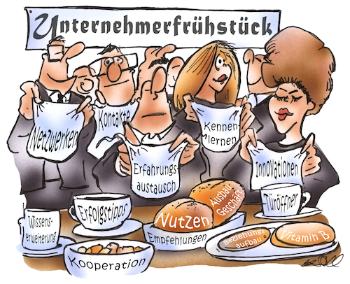 Cartoon: Unternehmerfrühstück (medium) by HSB-Cartoon tagged unternehmerfrühstück,unternehmertreffen,netzwerk,netzwerken,netzwerker,bni,innovation,unterstützung,firma,selbstständige,erfahrungsaustausch,kontaktaufbau,erfolgstipps,kooperation,karikatur,geschäftsbeziehungen,beziehungsaufbau,unternehmerfrühstück,unternehmertreffen,netzwerk,netzwerken,netzwerker,bni,innovation,unterstützung,firma,selbstständige,erfahrungsaustausch,kontaktaufbau,erfolgstipps,kooperation,karikatur,geschäftsbeziehungen,beziehungsaufbau