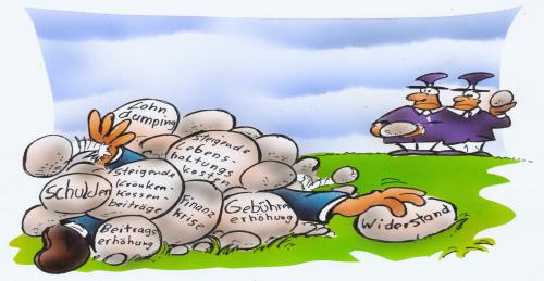 Cartoon: Widerstand (medium) by HSB-Cartoon tagged widerstand,belastung,gebühren,politik,steine