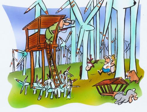 Cartoon: wind power station (medium) by HSB-Cartoon tagged windpower,energy,countryside,windkraft,regenerative energie,strom,windmühle,windkraftwerk,landschaft,trugschluss,see,ökologie,naturfreundlich,umweltfreundlich,umwelt,masse,platz,mangel