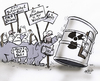 Cartoon: Atomkraftdemo (small) by HSB-Cartoon tagged demo demonstration akw bza atomkraftwerk brennelementezwischenlager