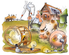 Cartoon: Energieautarker Bauernhof (small) by HSB-Cartoon tagged energie,stromerzeugung,photovoltaik,windenergie,solarenergie,biogas,energielieferant,bauernhof,biogasanlage,windkraft,ökostrom,landwirt,landwirtschaft,stromerzeuger,karrikatur,bauer,agrar
