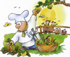 Cartoon: Ernährung (small) by HSB-Cartoon tagged essen speise koch gemüse obst kartoffel apfel küche natur tiere rind schwein huhn vegetarierer airbrush
