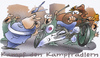 Cartoon: Kampfradler (small) by HSB-Cartoon tagged rad,fahrrad,fahrradfaher,kampfradler,strasse,strassenkampf,polizei,verkehr,airbrush