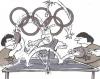 Cartoon: Olympiaboykott (small) by HSB-Cartoon tagged olympia,boykott,china,tibet,tischtennis,