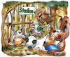 Cartoon: Waldfußball (small) by HSB-Cartoon tagged wald,waldbewohner,waldtiere,hase,fuchs,eichhörnchen,fussball,fußball,fußballspieler,waldstadtion,fußballtor,eule,busch,gehölz,cartoon,cartoonmotive