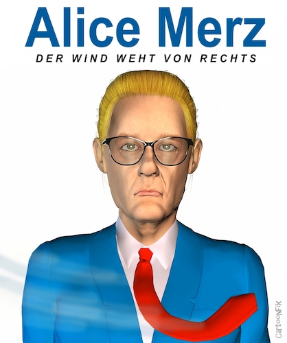 Cartoon: Alice Merz (medium) by Cartoonfix tagged alice,weidel,friedrich,merz,asylpolitik,änderung,abstimmung