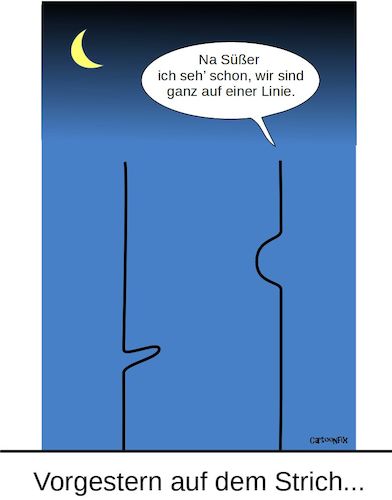 Cartoon: Auf einer Linie (medium) by Cartoonfix tagged auf,dem,strich,einer,linie