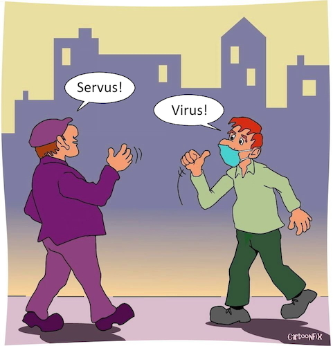 Cartoon: Begrüßung 2020 (medium) by Cartoonfix tagged corona,virus