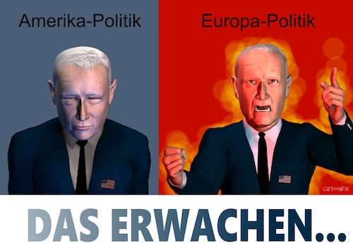 Cartoon: Das Erwachen (medium) by Cartoonfix tagged us,amerika,joe,biden,europa,russland,ukraine,konflikt