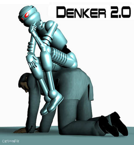 Cartoon: Der Denker 2.0 (medium) by Cartoonfix tagged ki,künstliche,intelligenz,gefahren,für,den,menschen,der,denker,von,rodin