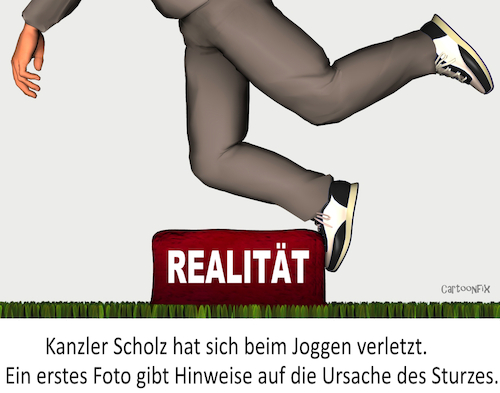 Cartoon: Der Sturz (medium) by Cartoonfix tagged olaf,scholz,sturz,beim,sport