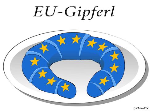 Cartoon: EU-Gipferl (medium) by Cartoonfix tagged eu,gipfel,europa,kipferl,hörnchen,gipferl