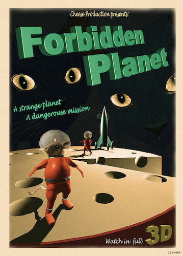 Cartoon: Forbidden Planet (medium) by Cartoonfix tagged persiflage,old,movie,posters,in,the,50s