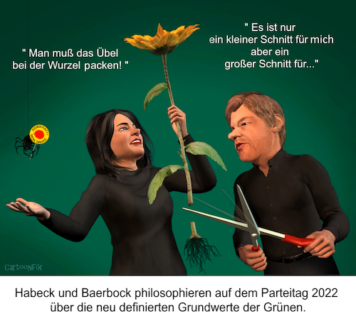 Cartoon: Grüne Wurzeln (medium) by Cartoonfix tagged grüne,wurzeln,baerbock,habeck,atomkraft,krieg