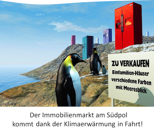 Cartoon: Heute morgen am Südpol (medium) by Cartoonfix tagged klimaerwärmung,eisschmelze,umweltschutz