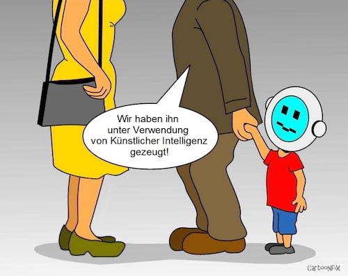 Cartoon: In naher Zukunft... (medium) by Cartoonfix tagged ai,künstliche,intelligenz,zukunft,fortpflanzung