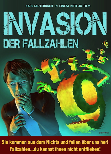 Cartoon: Invasion der Fallzahlen (medium) by Cartoonfix tagged corona,pandemie,statistik,maßnahmen,fallzahlen