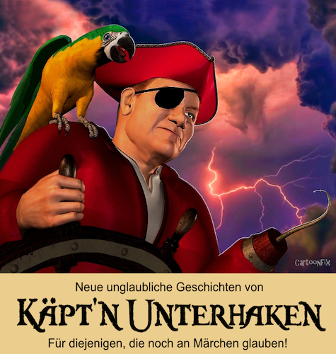 Cartoon: Kapitän Unterhaken (medium) by Cartoonfix tagged olaf,scholz,bundeskanzler