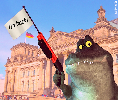 Cartoon: Kroko is back (medium) by Cartoonfix tagged kroko,cdu,csu,spd,grosse,koalition