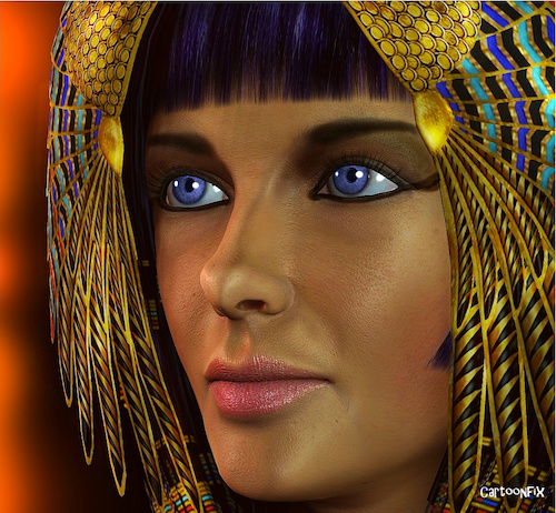 Cartoon: Liz Taylor als Cleopatra (medium) by Cartoonfix tagged liz,taylor,cleopatra,hollywood,film