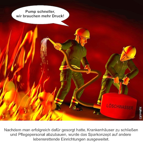 Cartoon: Mehr Druck (medium) by Cartoonfix tagged krankenhausschließungen,sparmaßnahmen,corona,pandemie,politik