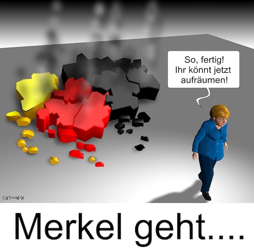 Cartoon: Merkel geht...! (medium) by Cartoonfix tagged angela,merkel,bundeskanzlerin,bundestagswahlen,2021