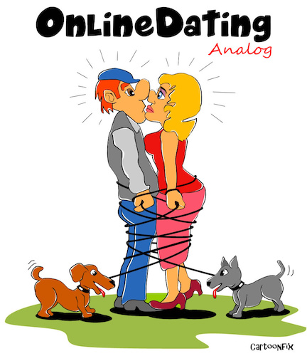 Cartoon: OnlineDating Analog (medium) by Cartoonfix tagged online,dating,analog