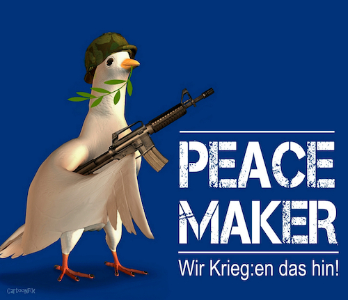 Cartoon: Peacemaker (medium) by Cartoonfix tagged peacemaker,neue,friedenstaube,maskottchen,der,grüne,russland,ukraine,krieg