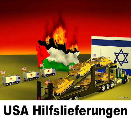 Cartoon: USA Hilfslieferungen (medium) by Cartoonfix tagged usa,hilfslieferungen,gaza,israel,hamas,krieg