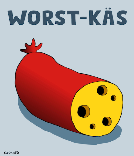 Cartoon: Worst-Käs (medium) by Cartoonfix tagged wortspiel,worst,case,wurst,auf,holländisch