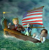 Cartoon: Between Scylla and Charybdis (small) by Cartoonfix tagged wahlen,usa,trump,harris,between,scylla,and,charybdis