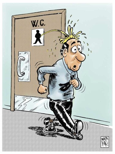 Cartoon: incontinencia (medium) by Wadalupe tagged servicio,incontinencia,sorpresa,absurdo