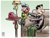 Cartoon: deformacion profesional (small) by Wadalupe tagged ventrilocuo,telefono,llamada,conversacion,dialogo,ocio,disimulo