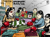 Cartoon: rebajas - deporte de alto riesgo (small) by Wadalupe tagged rebajas,compras,tiendas,enero,crisis,deudas