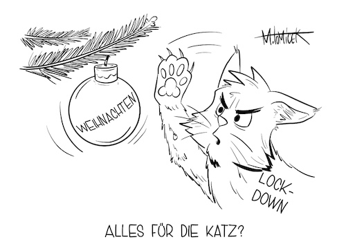 Cartoon: Alles für die Katz? (medium) by Mirco Tomicek tagged nrw,nordrhein,westfalen,ministerpräsident,präsident,armin,laschet,fordert,fordern,bundesweit,corona,lockdown,harter,shutdown,schließung,lock,down,weihnachten,weihnacht,weihnachtsfeiertage,feiertage,ferien,schulferien,homeschooling,katze,tiere,tannebaum,silvester,kontakt,kontaktbeschränkungen,beschränkungen,kontakte,maßnahmen,cartoon,karikatur,pressekarikatur,mirco,tomicek,nrw,nordrhein,westfalen,ministerpräsident,präsident,armin,laschet,fordert,fordern,bundesweit,corona,lockdown,harter,shutdown,schließung,lock,down,weihnachten,weihnacht,weihnachtsfeiertage,feiertage,ferien,schulferien,homeschooling,katze,tiere,tannebaum,silvester,kontakt,kontaktbeschränkungen,beschränkungen,kontakte,maßnahmen,cartoon,karikatur,pressekarikatur,mirco,tomicek