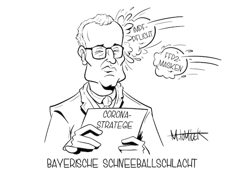 Cartoon: Bayerische Schneeballschlacht (medium) by Mirco Tomicek tagged jens,spahn,markus,söder,cdu,csu,bayern,gesundheit,gesundheitsminister,corona,covid19,pandemie,virus,viren,lockdown,shutdown,verschärfung,verschärfungen,beschränkungen,regierungserklärung,regierung,erklärung,vorschläge,impfe,impfungen,impfpflicht,masken,ffp2,regeln,regelungen,einreise,einreiseverbot,mutation,cartoons,karikatur,pressekarikatur,mirco,tomicek,jens,spahn,markus,söder,cdu,csu,bayern,gesundheit,gesundheitsminister,corona,covid19,pandemie,virus,viren,lockdown,shutdown,verschärfung,verschärfungen,beschränkungen,regierungserklärung,regierung,erklärung,vorschläge,impfe,impfungen,impfpflicht,masken,ffp2,regeln,regelungen,einreise,einreiseverbot,mutation,cartoons,karikatur,pressekarikatur,mirco,tomicek