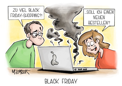 Cartoon: Black Friday (medium) by Mirco Tomicek tagged black,friday,week,angeboten,shopping,shoppen,shop,online,einkaufen,stores,laptop,geld,cartoon,karikatur,pressekarikatur,mirco,tomicek,black,friday,week,angeboten,shopping,shoppen,shop,online,einkaufen,stores,laptop,geld,cartoon,karikatur,pressekarikatur,mirco,tomicek