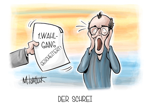 Cartoon: Der Schrei (medium) by Mirco Tomicek tagged kanzler,kanzlerwahl,wahl,bundeskanzler,erster,wahlgang,wahlgänge,friedrich,merz,union,cdu,csu,spd,koalition,groko,der,schrei,karikatur,pressekarikatur,cartoon,mirco,tomicek,kanzler,kanzlerwahl,wahl,bundeskanzler,erster,wahlgang,wahlgänge,friedrich,merz,union,cdu,csu,spd,koalition,groko,der,schrei,karikatur,pressekarikatur,cartoon,mirco,tomicek