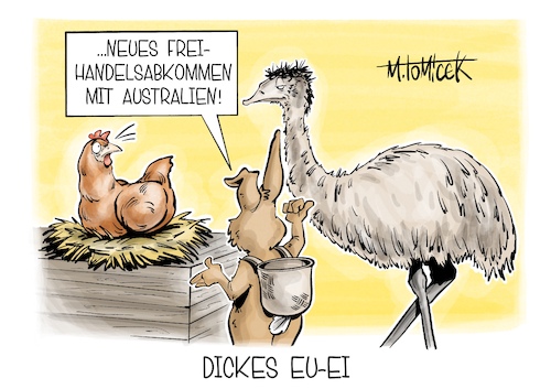 Cartoon: Dickes EU-Ei (medium) by Mirco Tomicek tagged eu,europa,australien,freihandel,freihandelsabkommen,abkommen,zölle,zoll,kooperation,ursula,von,der,leyen,ostern,osterhase,wirtschaft,industrie,handel,cartoon,karikatur,pressekarikatur,mirco,tomicek,eu,europa,australien,freihandel,freihandelsabkommen,abkommen,zölle,zoll,kooperation,ursula,von,der,leyen,ostern,osterhase,wirtschaft,industrie,handel,cartoon,karikatur,pressekarikatur,mirco,tomicek