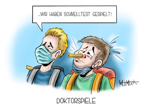 Cartoon: Doktorspiele (medium) by Mirco Tomicek tagged corona,schnelltest,schnelltests,test,coronatest,coronaselbsttest,selbsttest,selbsttests,schnell,schule,schulen,schüler,schülerinnen,lehrer,lehrerinnen,lehramt,arzt,medizin,impfung,impfen,testen,lassen,antivirus,virus,viren,ansteckung,schulräumen,pausenhof,kinder,spiele,schulferien,weihnachtsfeiern,weihnachtszeit,weihnachtsfeiertage,cartoon,karikatur,pressekarikatur,mirco,tomicek,corona,schnelltest,schnelltests,test,coronatest,coronaselbsttest,selbsttest,selbsttests,schnell,schule,schulen,schüler,schülerinnen,lehrer,lehrerinnen,lehramt,arzt,medizin,impfung,impfen,testen,lassen,antivirus,virus,viren,ansteckung,schulräumen,pausenhof,kinder,spiele,schulferien,weihnachtsfeiern,weihnachtszeit,weihnachtsfeiertage,cartoon,karikatur,pressekarikatur,mirco,tomicek