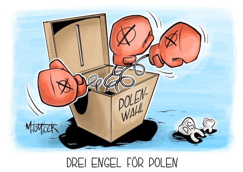 Cartoon: Drei Engel für Polen (medium) by Mirco Tomicek tagged polen,wahl,parlamentswahl,wahlen,ergebnisse,wahlergebnis,opposition,tusk,dreierbündnis,bündnis,koalition,pis,ko,regierung,regierungskoalition,eu,europa,karikatur,cartoon,pressekarikatur,mirco,tomicek,polen,wahl,parlamentswahl,wahlen,ergebnisse,wahlergebnis,opposition,tusk,dreierbündnis,bündnis,koalition,pis,ko,regierung,regierungskoalition,eu,europa,karikatur,cartoon,pressekarikatur,mirco,tomicek