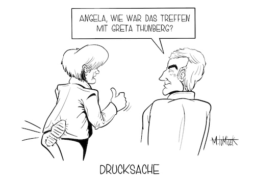 Cartoon: Drucksache (medium) by Mirco Tomicek tagged angela,merkel,bundeskanzlerin,kanzler,kanzlerin,klimaaktivistinnen,klima,greta,thunberg,fridays,for,future,umwelt,umweltschutz,klimaschutz,meinungsaustausch,luisa,neubauer,klimakanzlerin,aufklärung,abkommen,klimakrise,kohle,treffen,emmanuel,macron,einladung,karikatur,cartoon,mirco,tomicek,angela,merkel,bundeskanzlerin,kanzler,kanzlerin,klimaaktivistinnen,klima,greta,thunberg,fridays,for,future,umwelt,umweltschutz,klimaschutz,meinungsaustausch,luisa,neubauer,klimakanzlerin,aufklärung,abkommen,klimakrise,kohle,treffen,emmanuel,macron,einladung,karikatur,cartoon,mirco,tomicek