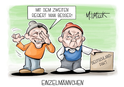 Cartoon: Einzelmännchen (medium) by Mirco Tomicek tagged olaf,scholz,friedrich,merz,ministerpräsidenten,ministerpräsidentenkonferenz,mpk,deutschland,deutschlandpakt,migration,migrationspolitik,asyl,asylpolitik,asyldebatte,mainzelmännchen,karikatur,pressekarikatur,cartoon,mirco,tomicek,olaf,scholz,friedrich,merz,ministerpräsidenten,ministerpräsidentenkonferenz,mpk,deutschland,deutschlandpakt,migration,migrationspolitik,asyl,asylpolitik,asyldebatte,mainzelmännchen,karikatur,pressekarikatur,cartoon,mirco,tomicek