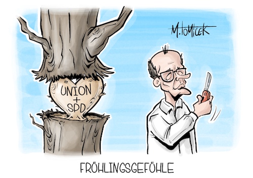 Cartoon: Frühlingsgefühle (medium) by Mirco Tomicek tagged union,spd,cdu,csu,koalition,koalitionsverhandlungen,koalitionsgespräch,koalitionsgespräche,sondierungen,regierung,regierungsbildung,frühling,frühlingsgefühle,friedrich,merz,cartoon,karikatur,pressekarikatur,mirco,tomicek,union,spd,cdu,csu,koalition,koalitionsverhandlungen,koalitionsgespräch,koalitionsgespräche,sondierungen,regierung,regierungsbildung,frühling,frühlingsgefühle,friedrich,merz,cartoon,karikatur,pressekarikatur,mirco,tomicek