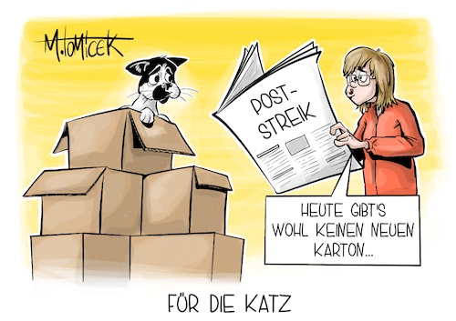 Cartoon: Für die Katz (medium) by Mirco Tomicek tagged post,streik,streiks,demo,demonstration,paket,pakete,brief,briefe,poststreik,gewerkschaft,arbeitsbedingung,arbeit,beschäftigte,tarife,verdi,berlin,postgesetz,gesetz,reform,katze,cartoon,karikatur,pressekarikatur,mirco,tomicek,post,streik,streiks,demo,demonstration,paket,pakete,brief,briefe,poststreik,gewerkschaft,arbeitsbedingung,arbeit,beschäftigte,tarife,verdi,berlin,postgesetz,gesetz,reform,katze,cartoon,karikatur,pressekarikatur,mirco,tomicek