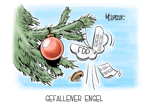 Cartoon: Gefallener Engel (medium) by Mirco Tomicek tagged fdp,rücktritt,generalsekretär,djir,sarai,dday,day,papier,austritt,ampel,aus,regierung,lindner,neuwahlen,neuwahl,wahlen,wahlkampf,plan,weihnachten,karikatur,pressekarikatur,cartoon,mirco,tomicek,fdp,rücktritt,generalsekretär,djir,sarai,dday,day,papier,austritt,ampel,aus,regierung,lindner,neuwahlen,neuwahl,wahlen,wahlkampf,plan,weihnachten,karikatur,pressekarikatur,cartoon,mirco,tomicek