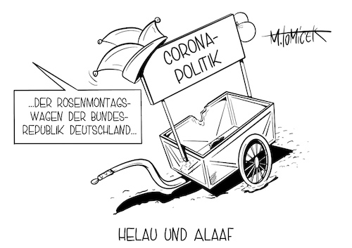 Cartoon: Helau und Alaaf (medium) by Mirco Tomicek tagged karneval,rosenmontag,helau,alaaf,rosenmontagszug,rosenmontagsumzug,wagen,karnevalswagen,narren,pappnase,köln,düsseldorf,umzug,fashing,fasnet,fastnacht,corona,covid19,virus,lockdown,verschärfung,maßnahme,maßnahmen,shutdown,politik,impfstrategie,imfung,impfe,impfstart,impfstoff,cartoon,karikatur,pressekarikatur,mirco,tomicek,karneval,rosenmontag,helau,alaaf,rosenmontagszug,rosenmontagsumzug,wagen,karnevalswagen,narren,pappnase,köln,düsseldorf,umzug,fashing,fasnet,fastnacht,corona,covid19,virus,lockdown,verschärfung,maßnahme,maßnahmen,shutdown,politik,impfstrategie,imfung,impfe,impfstart,impfstoff,cartoon,karikatur,pressekarikatur,mirco,tomicek